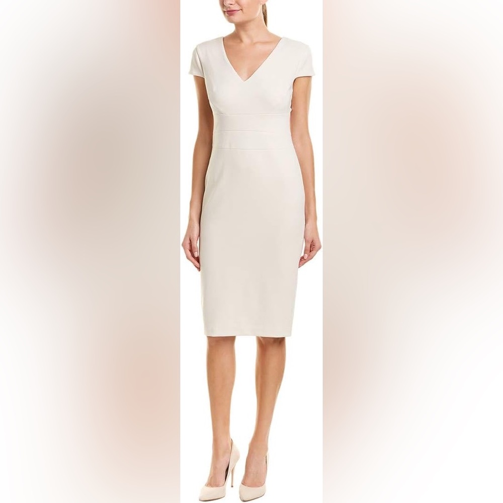 Donna Morgan Cap Sleeve Stretch Crepe Sheath Dress, size 2